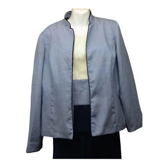 COPY - Perceptions New York  Size 10 Jacket Pants Top Blue, White Women's 3 Pie… - Picture 1 of 7
